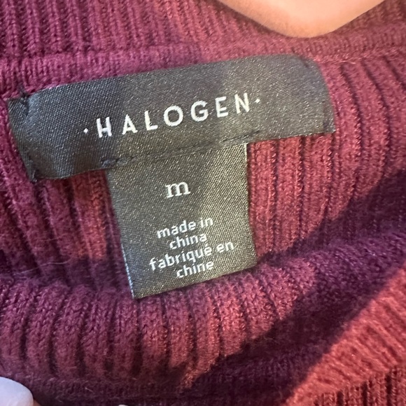 Halogen Maroon Ribbed Knit Top - Picture 2 of 2